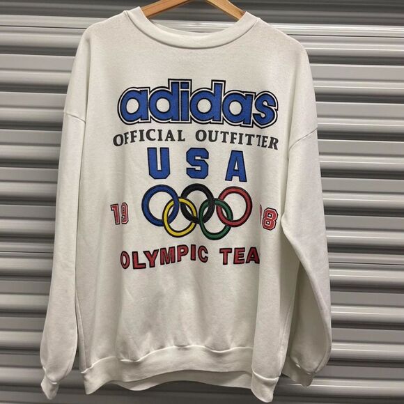 Vintage 80s Adidas 1988 USA Olympic Team Crewneck Sweatshirt - Picture 1 of 7